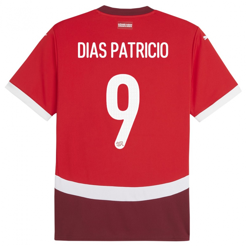 Kvinder Schweiz Alexandre Dias Patricio #9 Rød Hjemmebane Spillertrøjer 24-26 Trøje T-Shirt