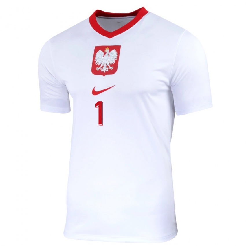 Kvinder Polen Wojciech Szczesny #1 Hvid Hjemmebane Spillertrøjer 24-26 Trøje T-Shirt