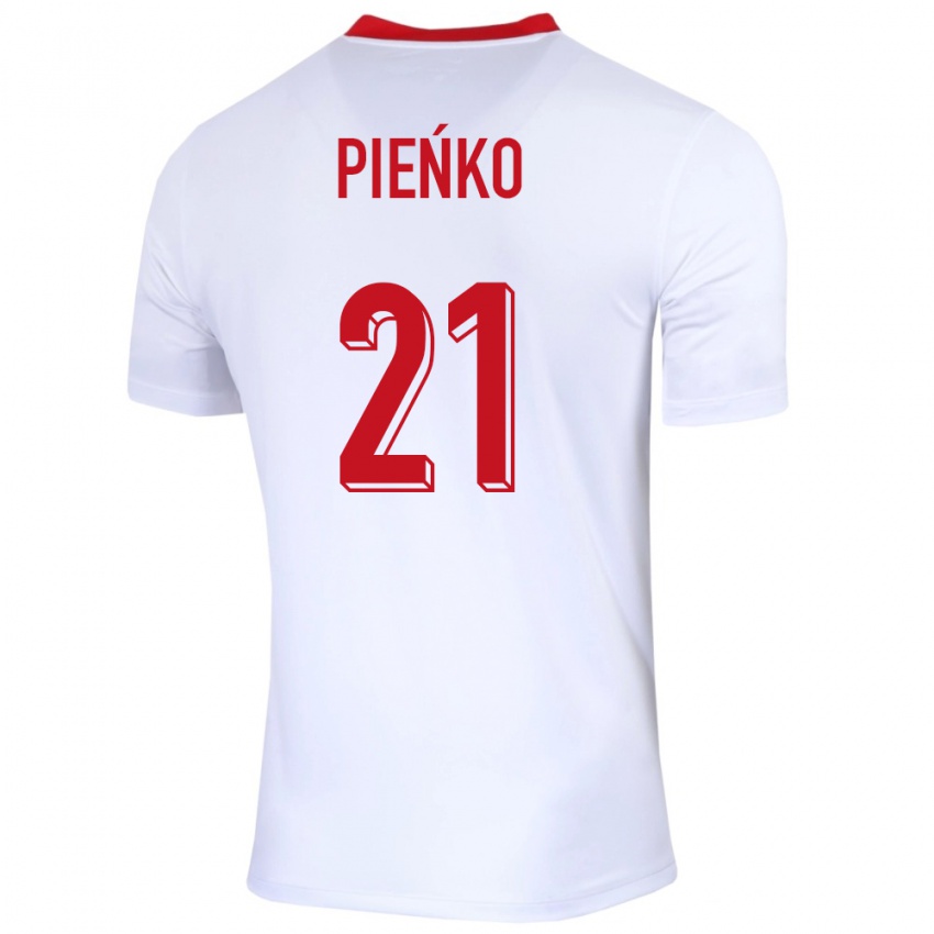 Kvinder Polen Tomasz Pienko #21 Hvid Hjemmebane Spillertrøjer 24-26 Trøje T-Shirt