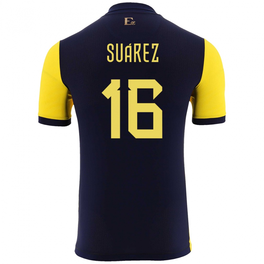 Kvinder Ecuador Ariel Suarez #16 Gul Hjemmebane Spillertrøjer 24-26 Trøje T-Shirt