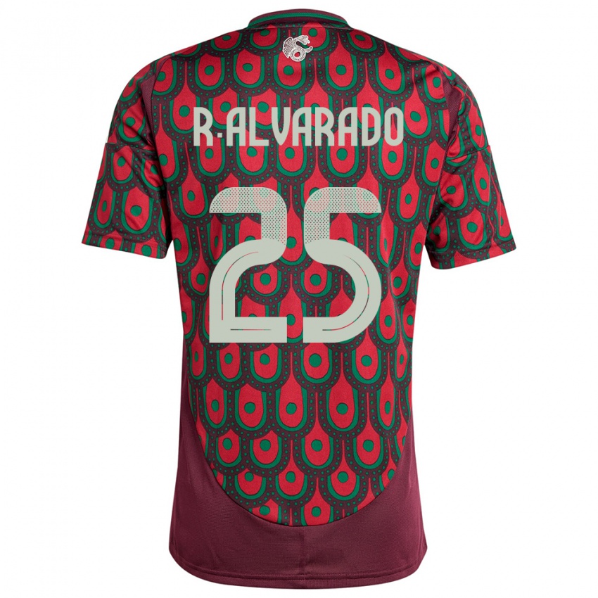 Kvinder Mexico Roberto Alvarado #25 Rødbrun Hjemmebane Spillertrøjer 24-26 Trøje T-Shirt