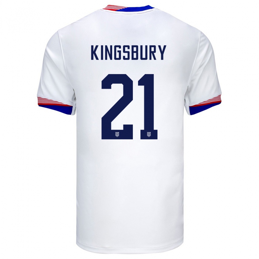 Kvinder Usa Aubrey Kingsbury #21 Hvid Hjemmebane Spillertrøjer 24-26 Trøje T-Shirt