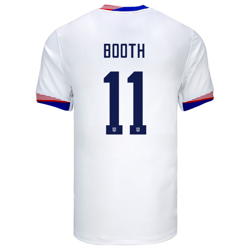 Kvinder Usa Zach Booth #11 Hvid Hjemmebane Spillertrøjer 24-26 Trøje T-Shirt