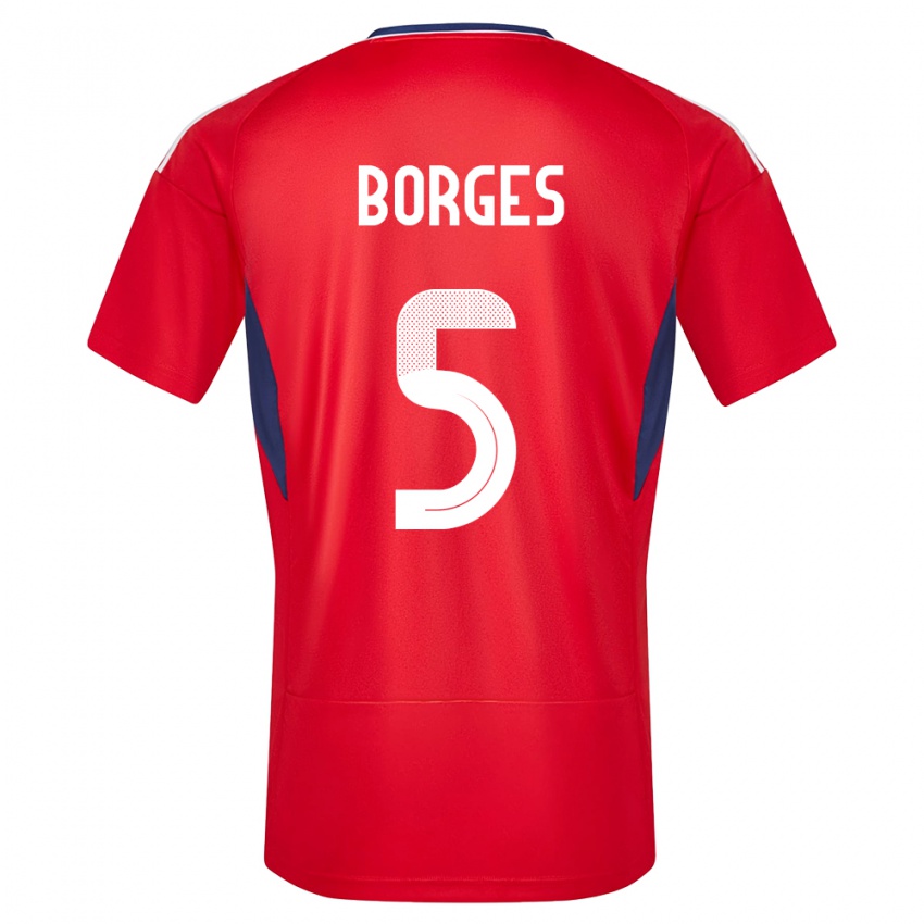 Kvinder Costa Rica Celso Borges #5 Rød Hjemmebane Spillertrøjer 24-26 Trøje T-Shirt