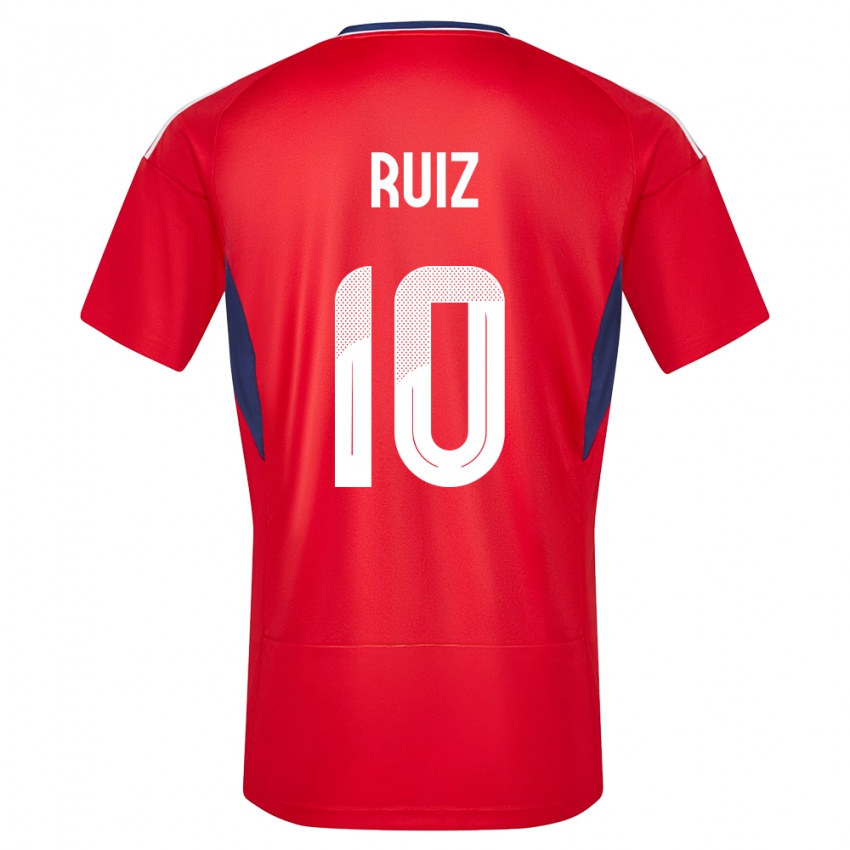 Kvinder Costa Rica Bryan Ruiz #10 Rød Hjemmebane Spillertrøjer 24-26 Trøje T-Shirt