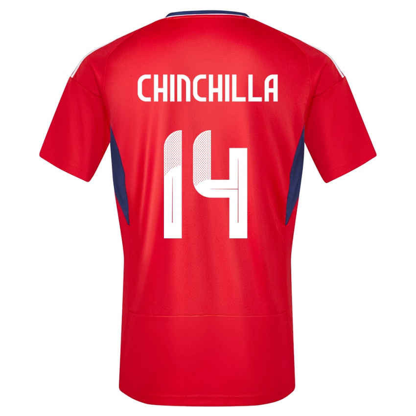 Kvinder Costa Rica Priscila Chinchilla #14 Rød Hjemmebane Spillertrøjer 24-26 Trøje T-Shirt