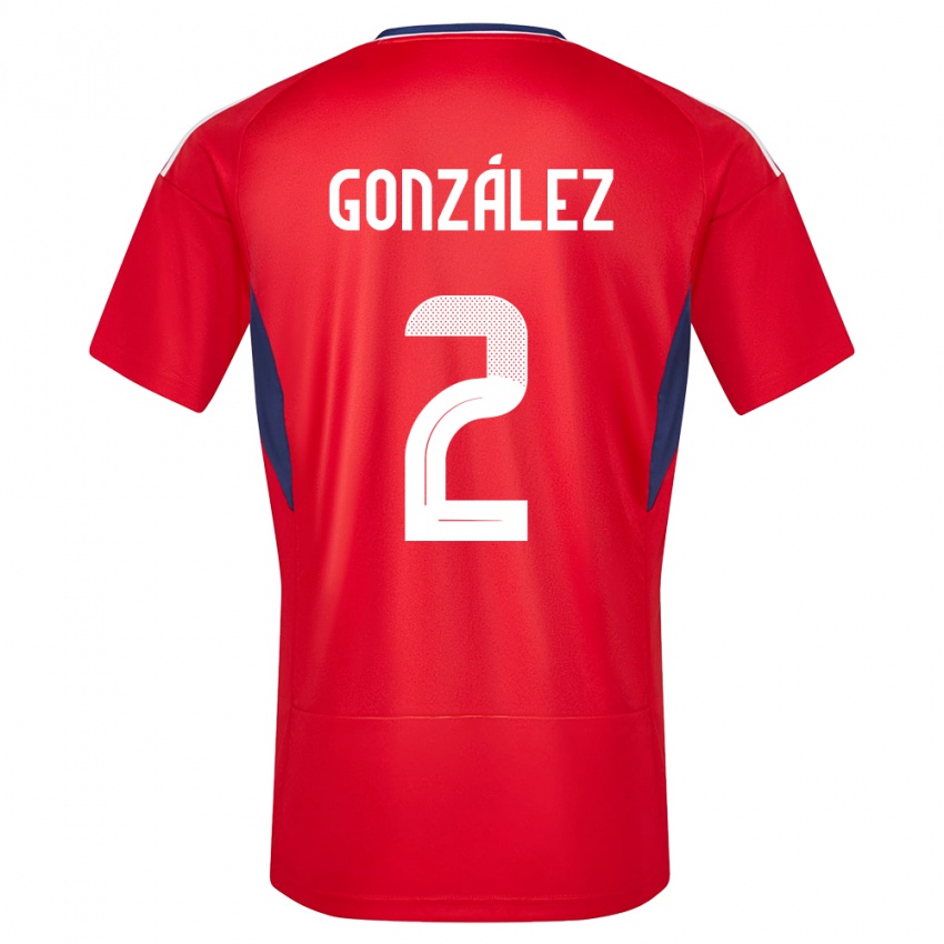 Kvinder Costa Rica Julian Gonzalez #2 Rød Hjemmebane Spillertrøjer 24-26 Trøje T-Shirt