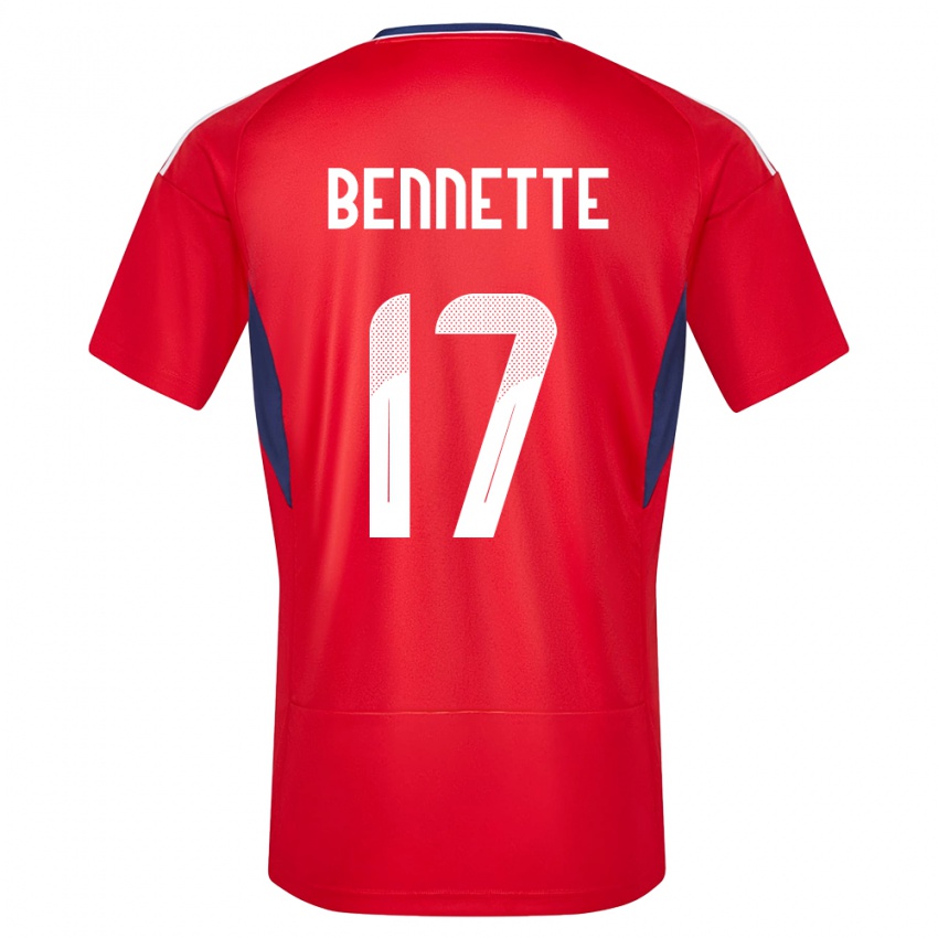 Kvinder Costa Rica Jewison Bennette #17 Rød Hjemmebane Spillertrøjer 24-26 Trøje T-Shirt