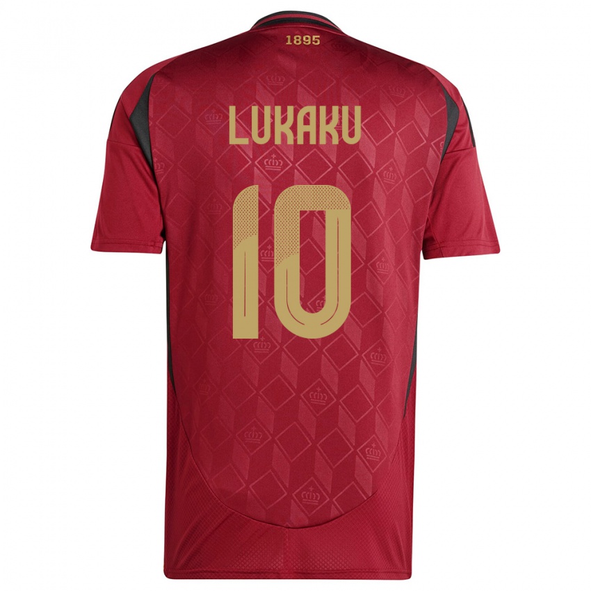 Kvinder Belgien Romelu Lukaku #10 Bourgogne Hjemmebane Spillertrøjer 24-26 Trøje T-Shirt