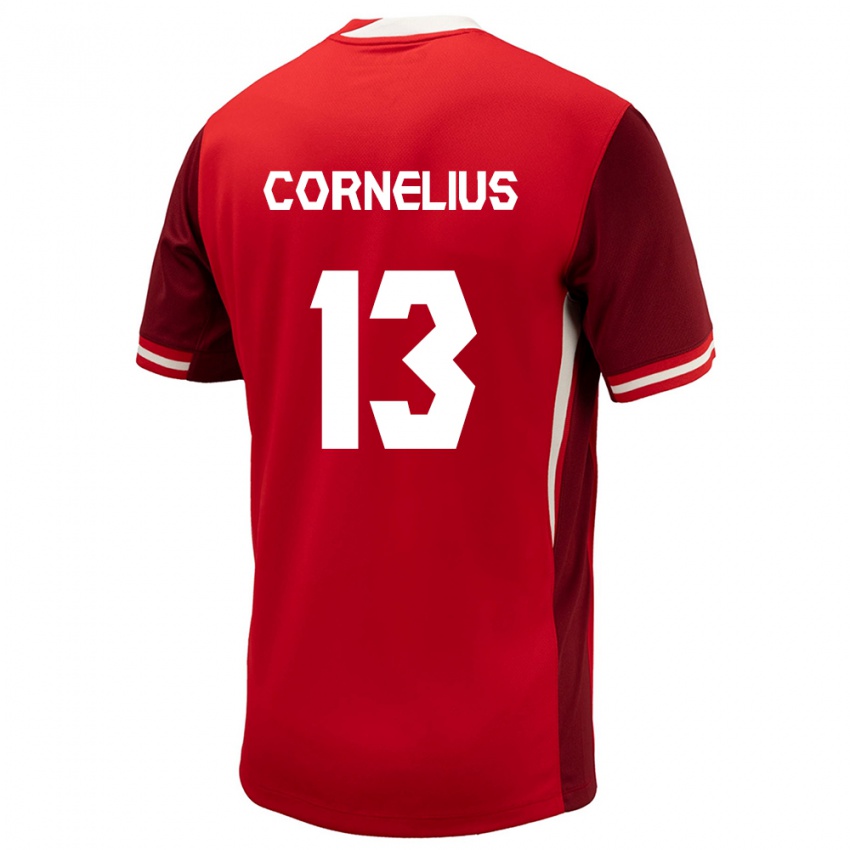 Kvinder Canada Derek Cornelius #13 Rød Hjemmebane Spillertrøjer 24-26 Trøje T-Shirt