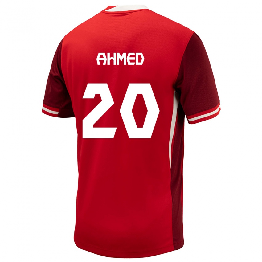 Kvinder Canada Ali Ahmed #20 Rød Hjemmebane Spillertrøjer 24-26 Trøje T-Shirt