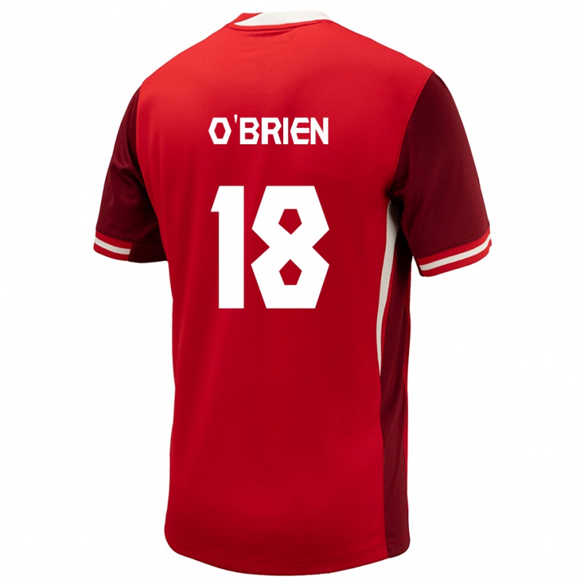 Kvinder Canada Alexander O'brien #18 Rød Hjemmebane Spillertrøjer 24-26 Trøje T-Shirt