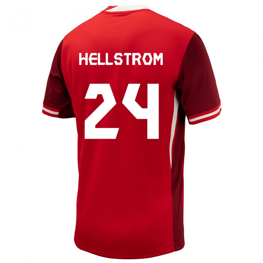 Kvinder Canada Jenna Hellstrom #24 Rød Hjemmebane Spillertrøjer 24-26 Trøje T-Shirt