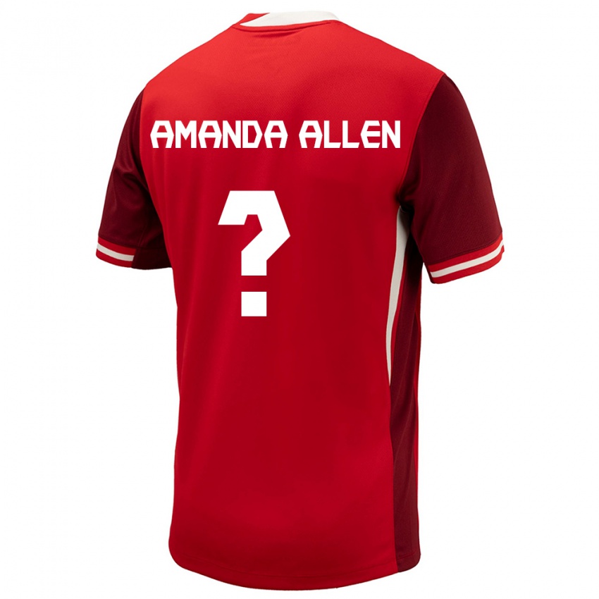 Kvinder Canada Amanda Allen #0 Rød Hjemmebane Spillertrøjer 24-26 Trøje T-Shirt