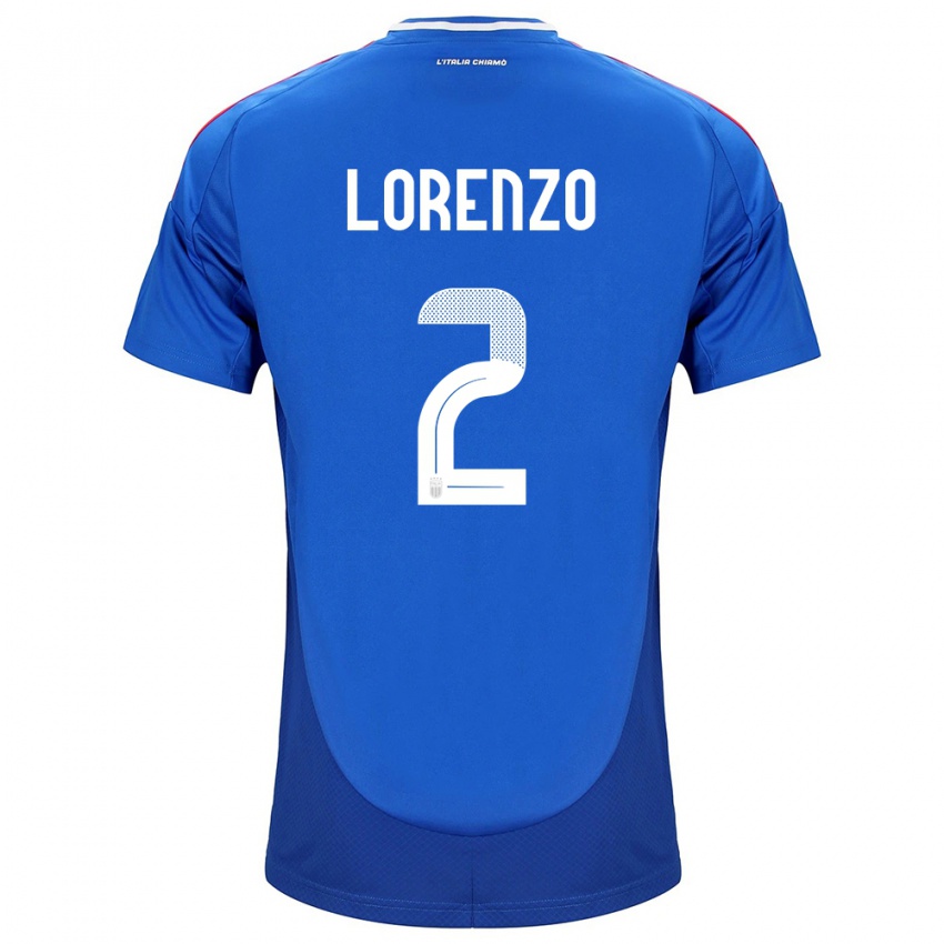 Kvinder Italien Giovanni Di Lorenzo #2 Blå Hjemmebane Spillertrøjer 24-26 Trøje T-Shirt