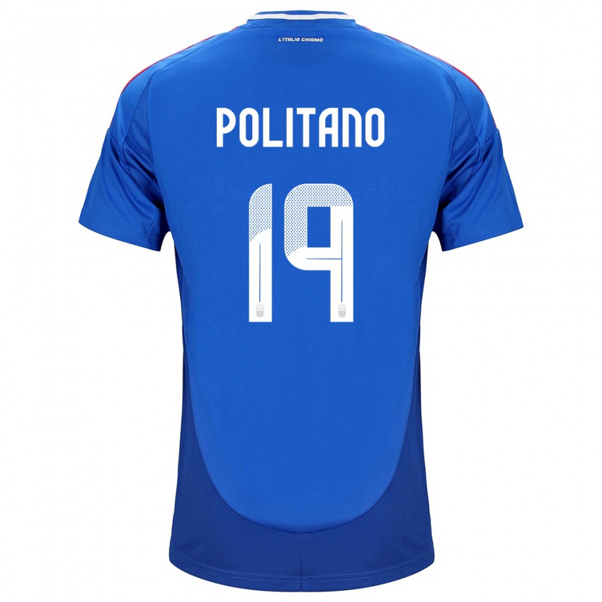 Kvinder Italien Matteo Politano #19 Blå Hjemmebane Spillertrøjer 24-26 Trøje T-Shirt