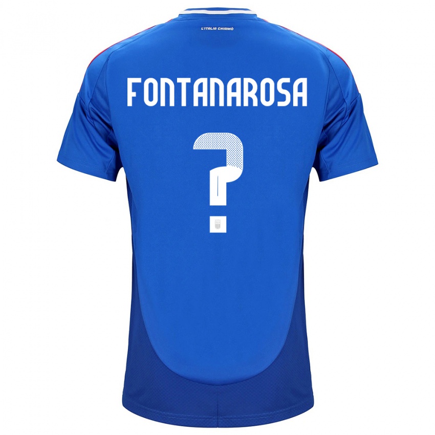 Kvinder Italien Alessandro Fontanarosa #0 Blå Hjemmebane Spillertrøjer 24-26 Trøje T-Shirt