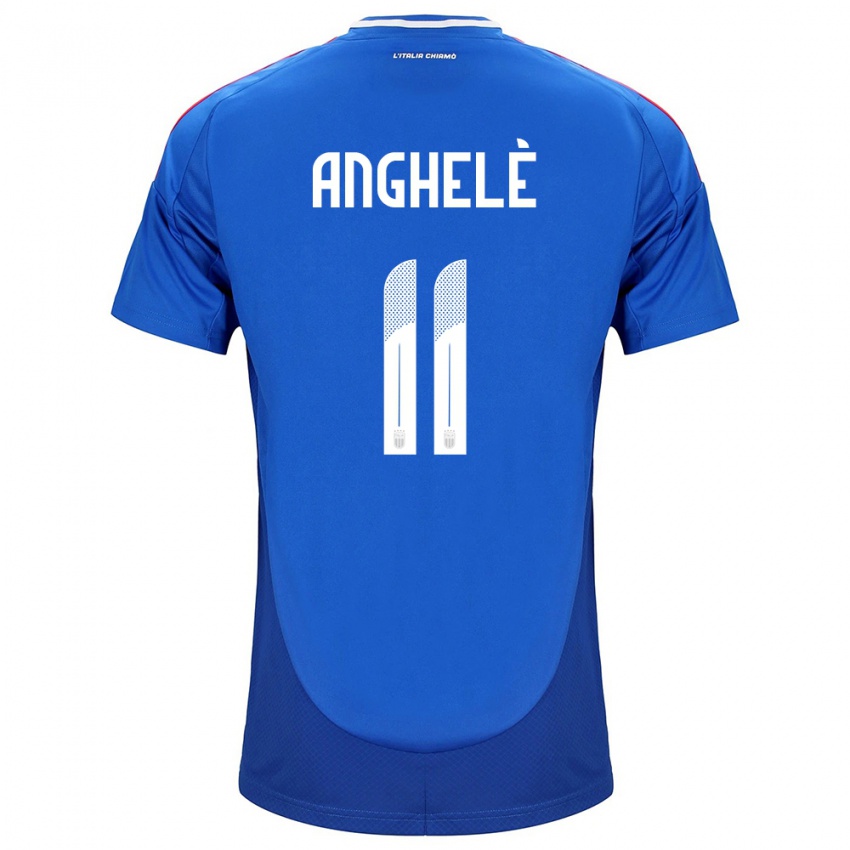 Kvinder Italien Lorenzo Anghelè #11 Blå Hjemmebane Spillertrøjer 24-26 Trøje T-Shirt