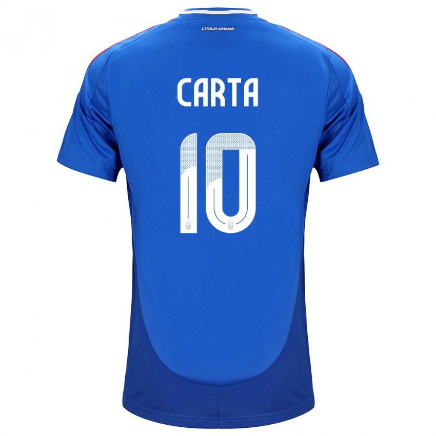 Kvinder Italien Antonella Carta #10 Blå Hjemmebane Spillertrøjer 24-26 Trøje T-Shirt