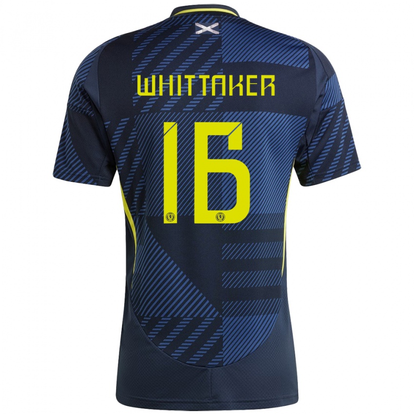Kvinder Skotland Rory Whittaker #16 Mørkeblå Hjemmebane Spillertrøjer 24-26 Trøje T-Shirt