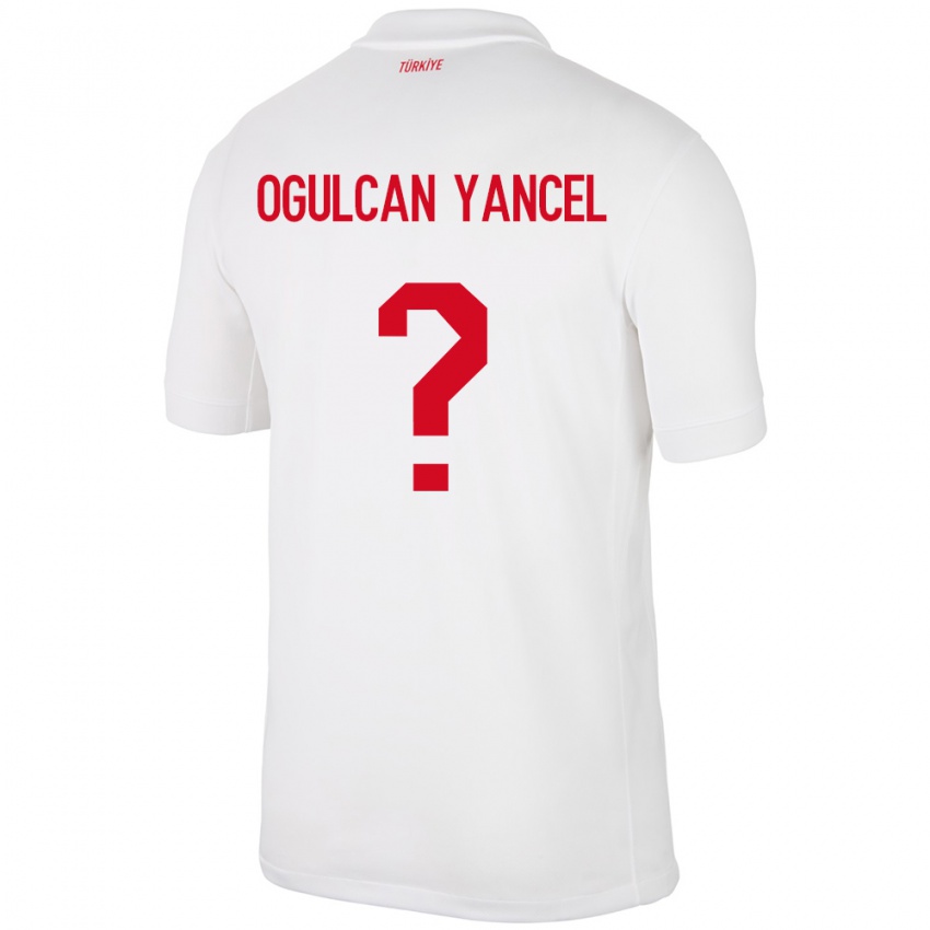 Kvinder Tyrkiet Necati Oğulcan Yançel #0 Hvid Hjemmebane Spillertrøjer 24-26 Trøje T-Shirt
