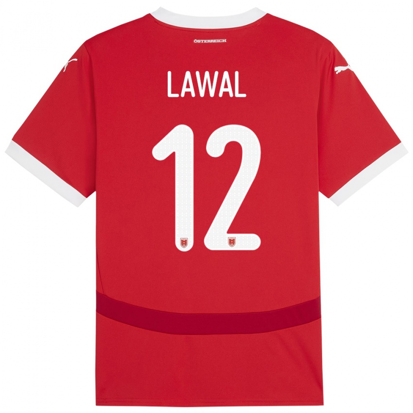 Kvinder Østrig Tobias Lawal #12 Rød Hjemmebane Spillertrøjer 24-26 Trøje T-Shirt