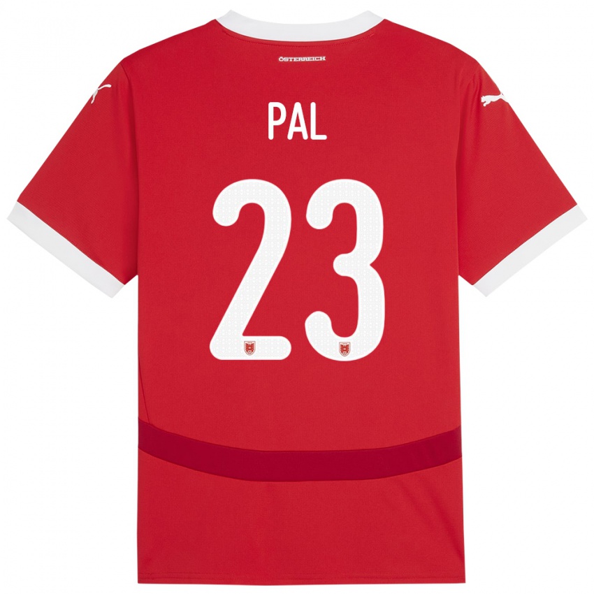 Kvinder Østrig Jasmin Pal #23 Rød Hjemmebane Spillertrøjer 24-26 Trøje T-Shirt