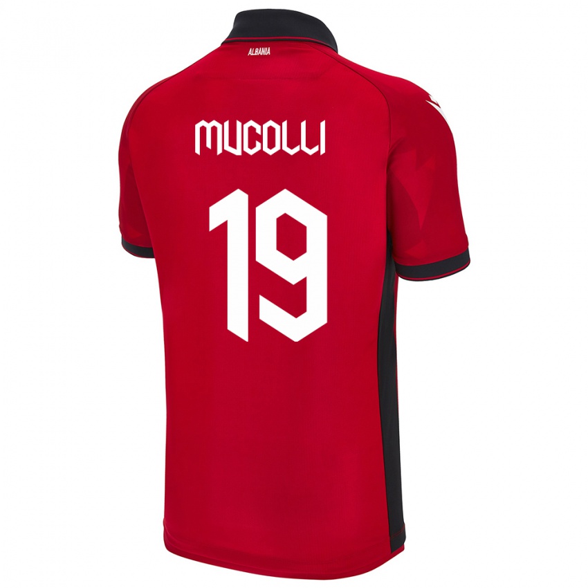 Kvinder Albanien Arbnor Mucolli #19 Rød Hjemmebane Spillertrøjer 24-26 Trøje T-Shirt