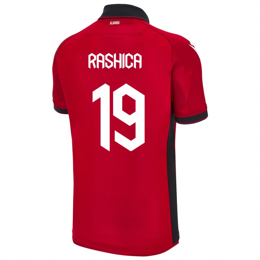 Kvinder Albanien Ermir Rashica #19 Rød Hjemmebane Spillertrøjer 24-26 Trøje T-Shirt