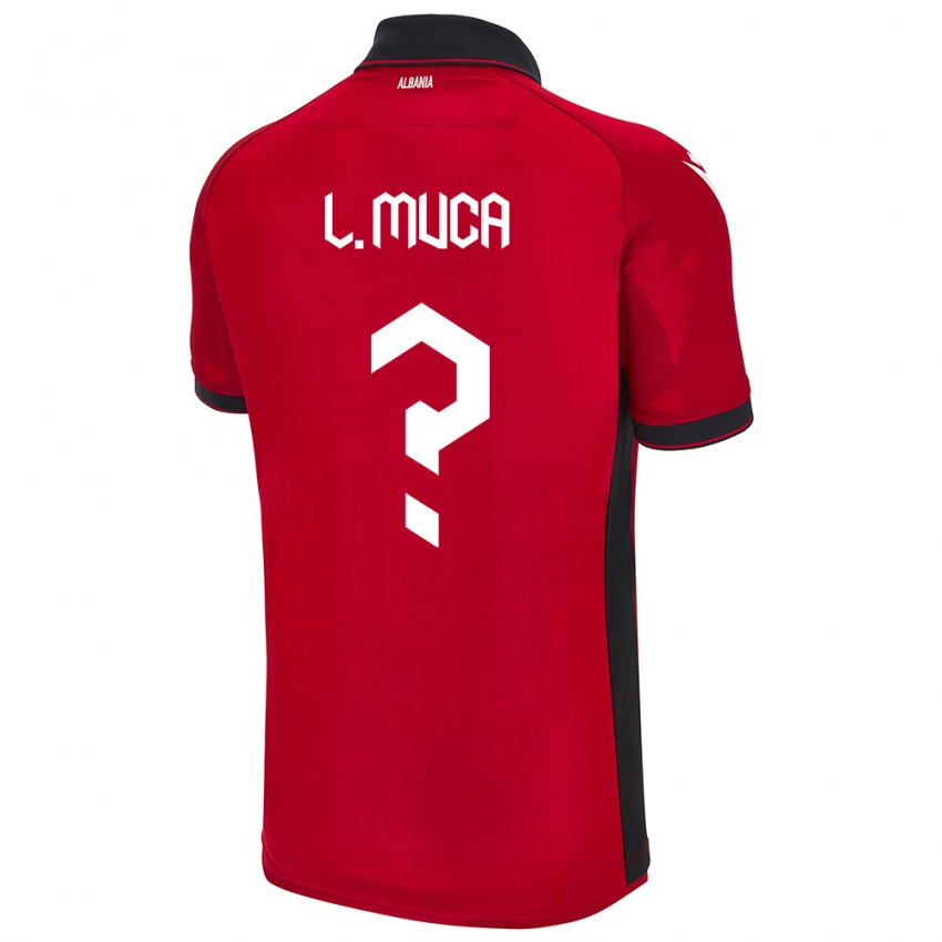 Kvinder Albanien Leonard Muca #0 Rød Hjemmebane Spillertrøjer 24-26 Trøje T-Shirt