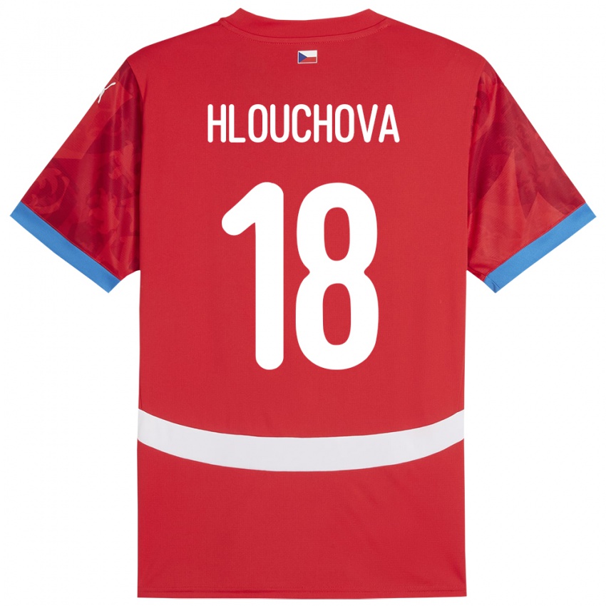 Kvinder Tjekkiet Radka Hlouchová #18 Rød Hjemmebane Spillertrøjer 24-26 Trøje T-Shirt