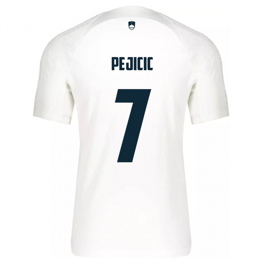 Kvinder Slovenien David Pejičić #7 Hvid Hjemmebane Spillertrøjer 24-26 Trøje T-Shirt