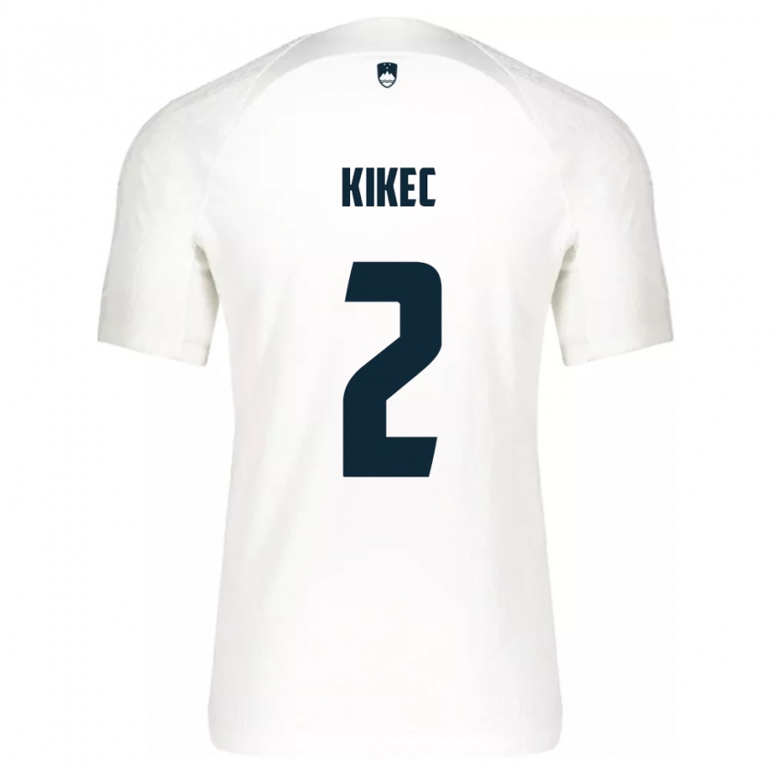 Kvinder Slovenien Timon Kikec #2 Hvid Hjemmebane Spillertrøjer 24-26 Trøje T-Shirt