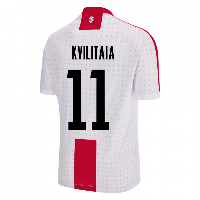 Kvinder Georgia Giorgi Kvilitaia #11 Hvid Hjemmebane Spillertrøjer 24-26 Trøje T-Shirt