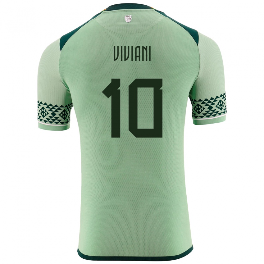 Kvinder Bolivia Leonardo Viviani #10 Lysegrøn Hjemmebane Spillertrøjer 24-26 Trøje T-Shirt