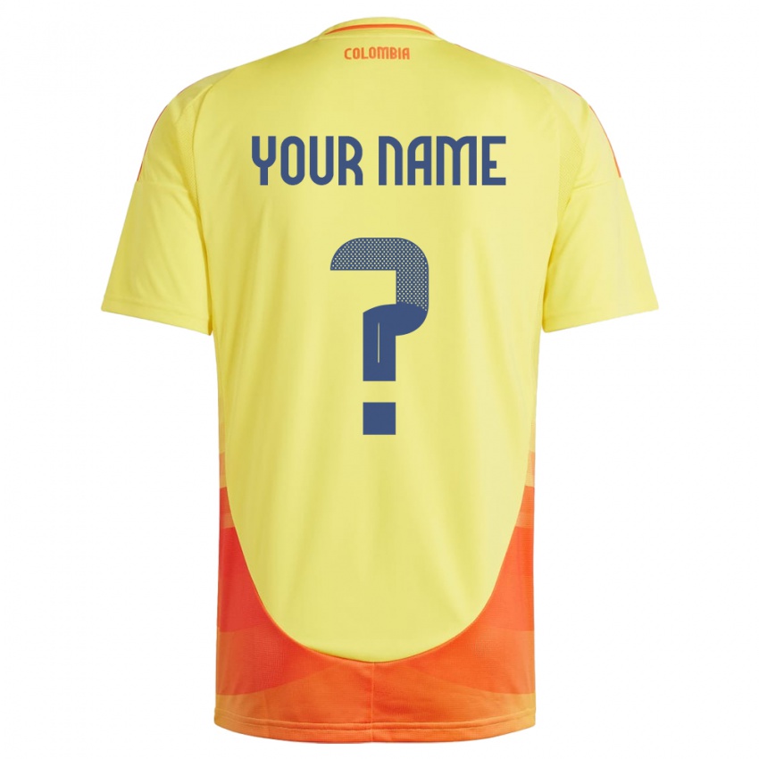 Kvinder Colombia Dit Navn #0 Gul Hjemmebane Spillertrøjer 24-26 Trøje T-Shirt