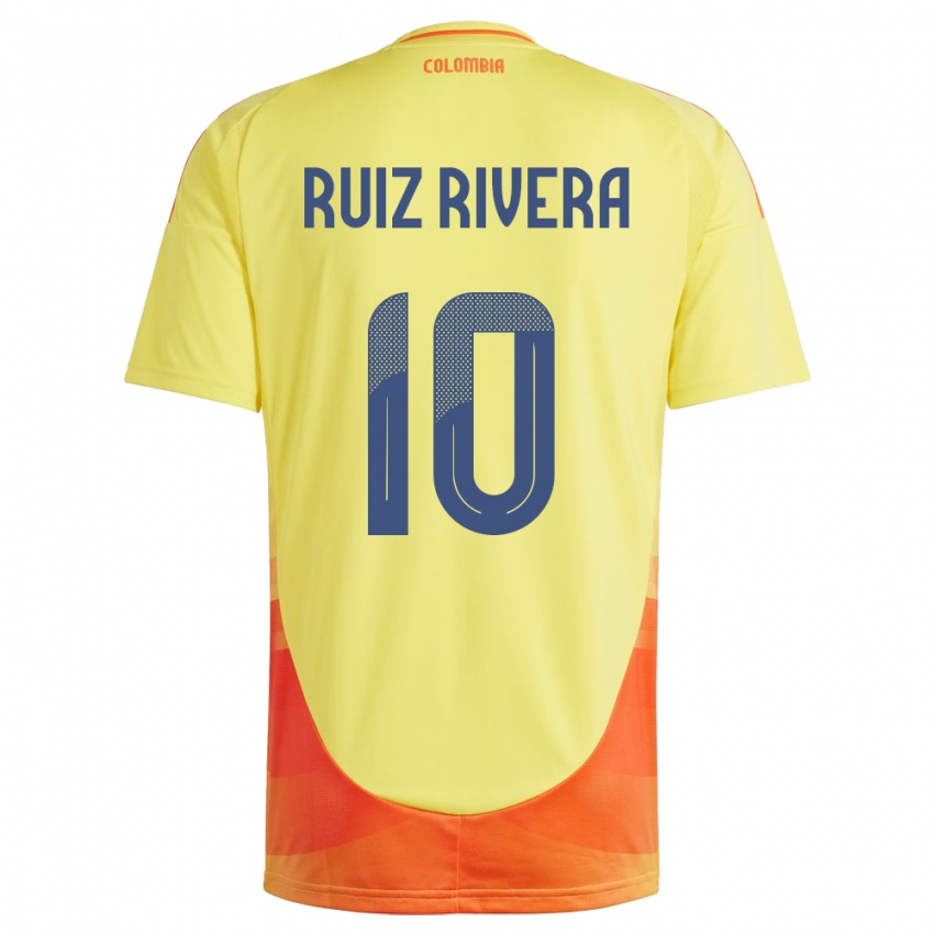 Kvinder Colombia Daniel Ruiz Rivera #10 Gul Hjemmebane Spillertrøjer 24-26 Trøje T-Shirt