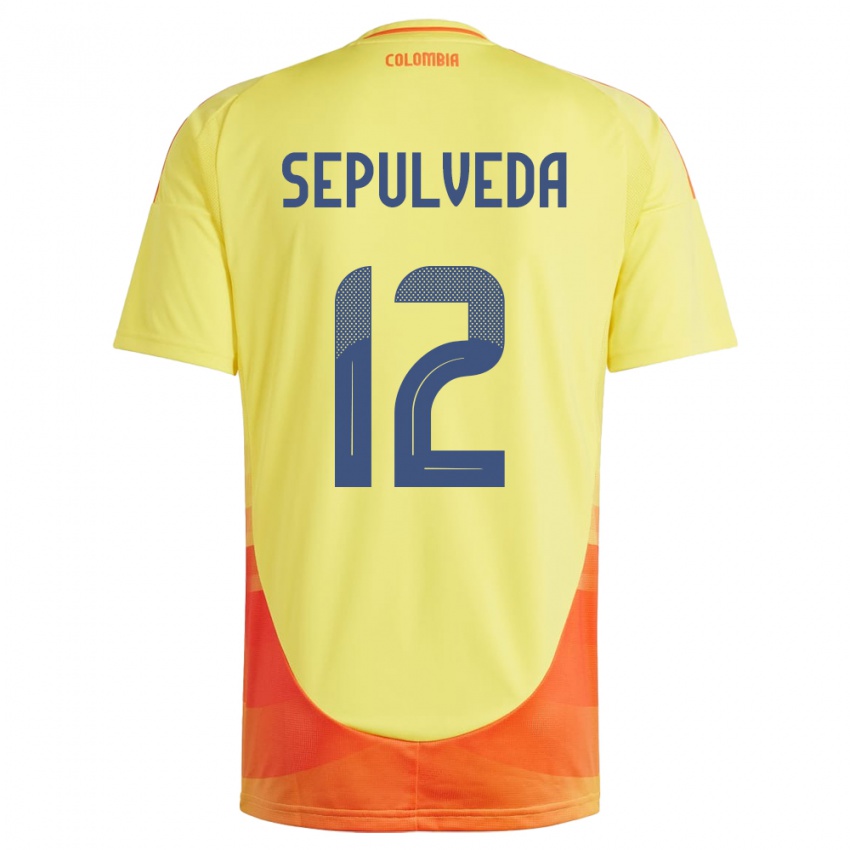 Kvinder Colombia Sandra Sepúlveda #12 Gul Hjemmebane Spillertrøjer 24-26 Trøje T-Shirt