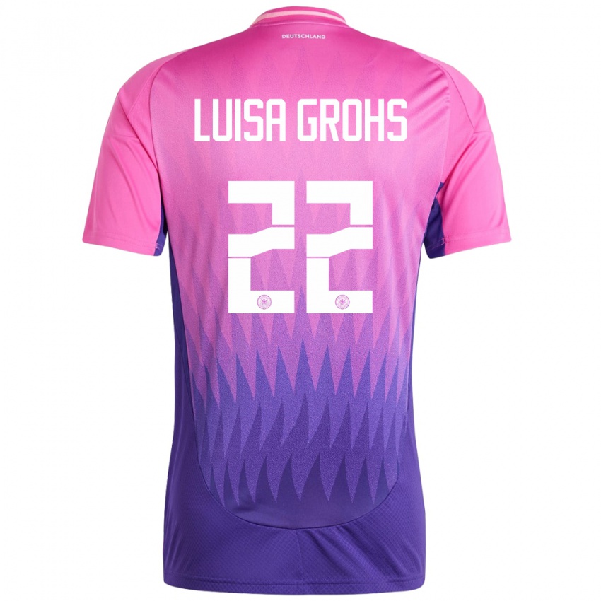 Kvinder Tyskland Maria Luisa Grohs #22 Pink Lilla Udebane Spillertrøjer 24-26 Trøje T-Shirt
