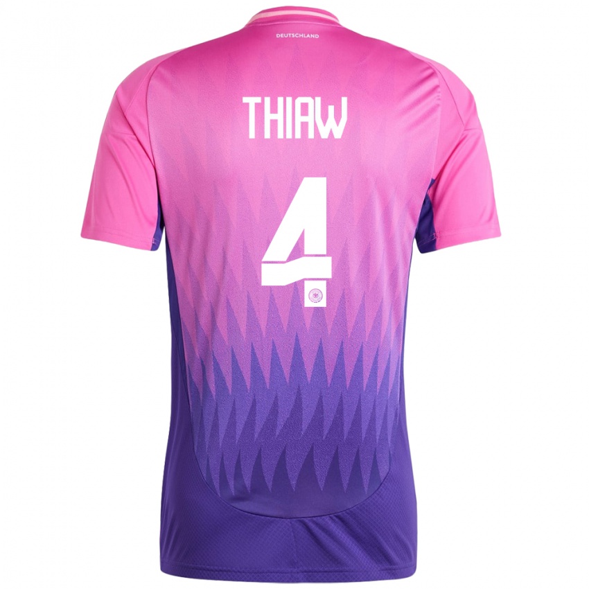 Kvinder Tyskland Malick Thiaw #4 Pink Lilla Udebane Spillertrøjer 24-26 Trøje T-Shirt