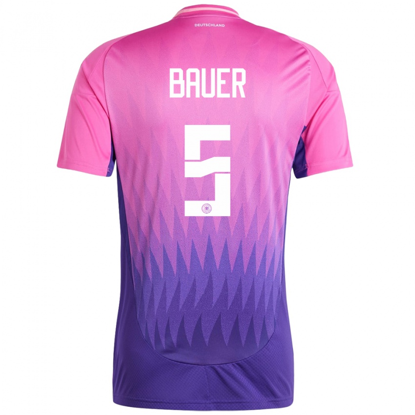 Kvinder Tyskland Maximilian Bauer #5 Pink Lilla Udebane Spillertrøjer 24-26 Trøje T-Shirt