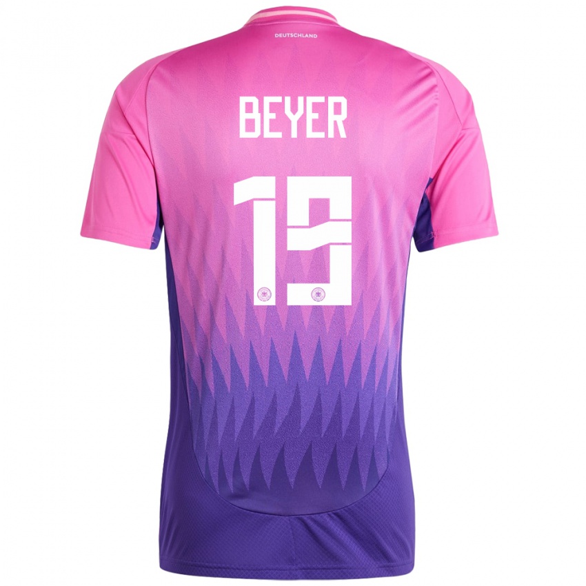 Kvinder Tyskland Jordan Beyer #19 Pink Lilla Udebane Spillertrøjer 24-26 Trøje T-Shirt