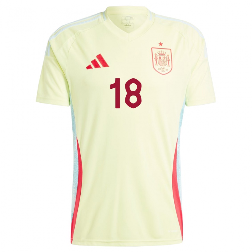 Kvinder Spanien Rodrigo Mendoza #18 Gul Udebane Spillertrøjer 24-26 Trøje T-Shirt