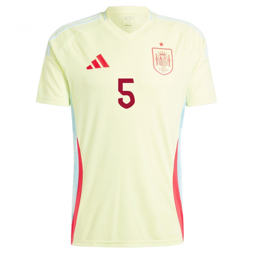 Kvinder Spanien Ivana Andres #5 Gul Udebane Spillertrøjer 24-26 Trøje T-Shirt