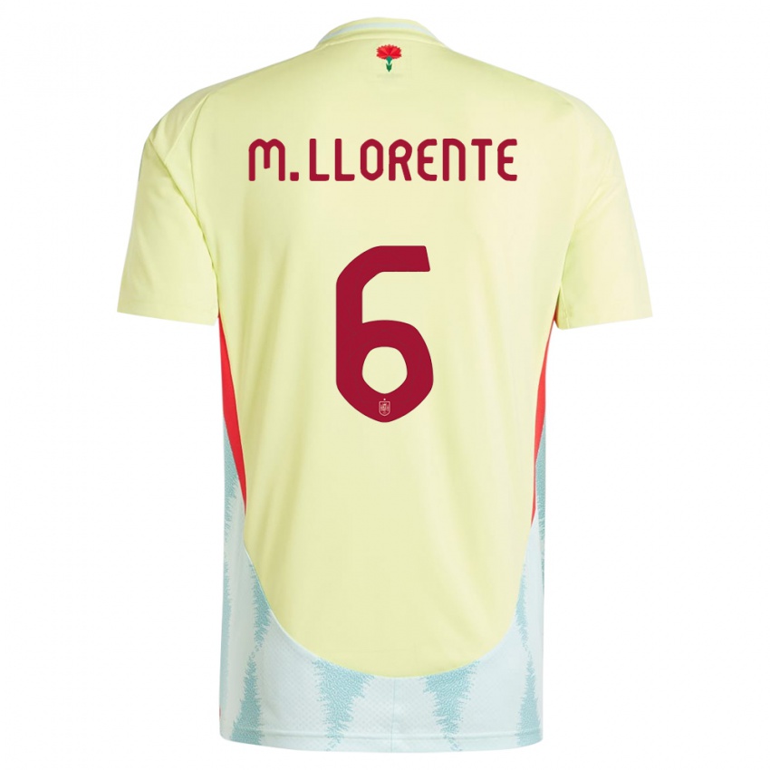 Kvinder Spanien Marcos Llorente #6 Gul Udebane Spillertrøjer 24-26 Trøje T-Shirt