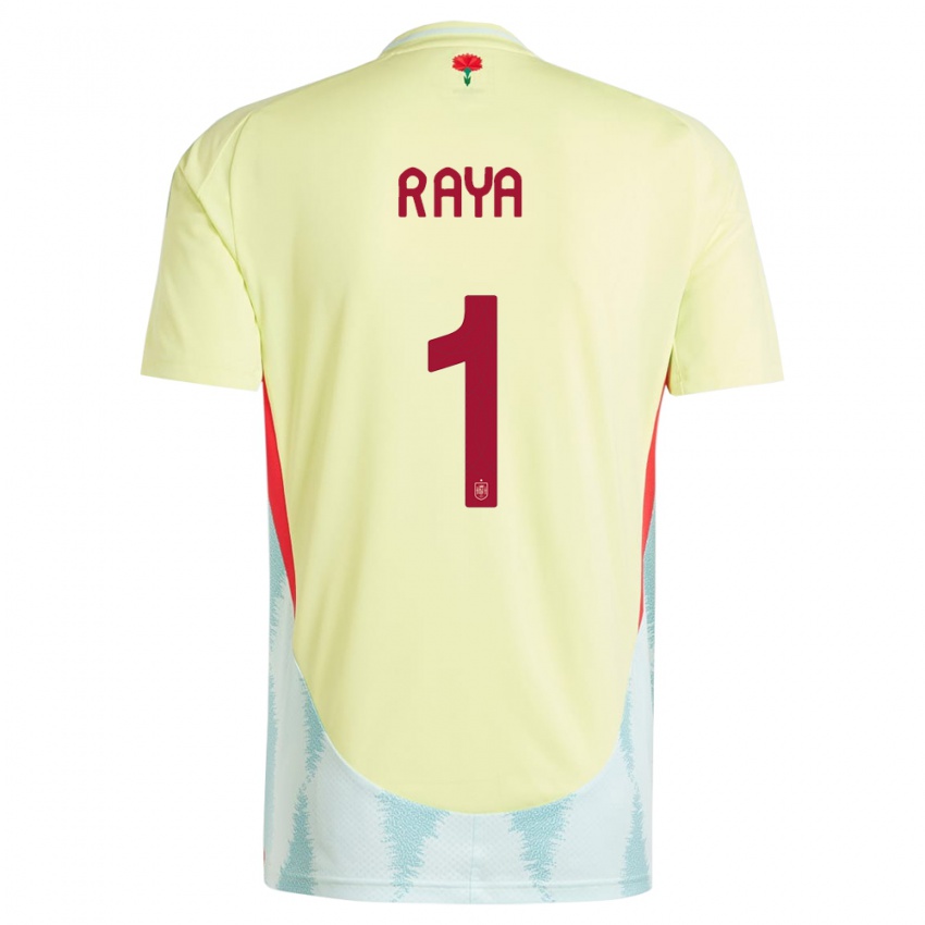 Kvinder Spanien David Raya #1 Gul Udebane Spillertrøjer 24-26 Trøje T-Shirt