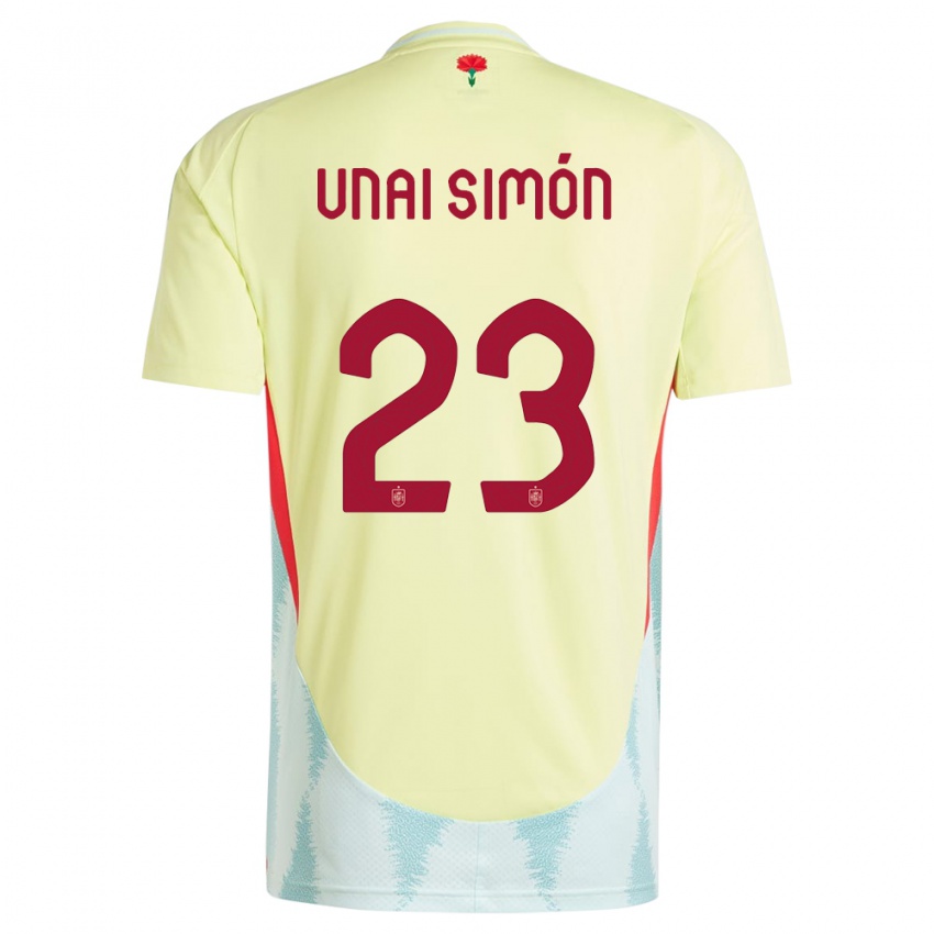 Kvinder Spanien Unai Simon #23 Gul Udebane Spillertrøjer 24-26 Trøje T-Shirt