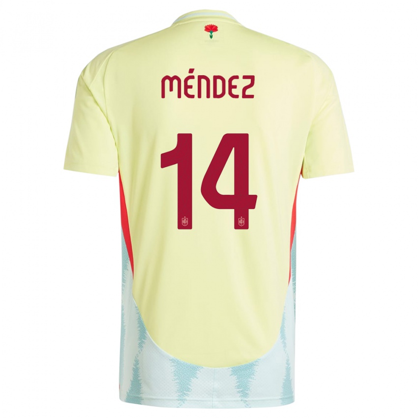 Kvinder Spanien Maria Mendez #14 Gul Udebane Spillertrøjer 24-26 Trøje T-Shirt