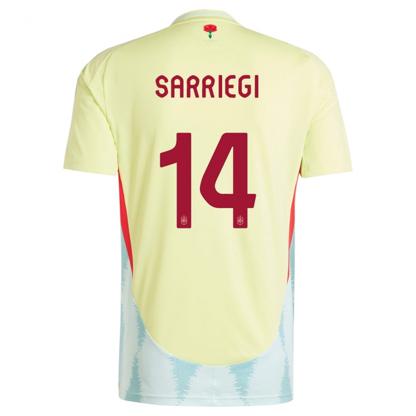 Kvinder Spanien Amaiur Sarriegi #14 Gul Udebane Spillertrøjer 24-26 Trøje T-Shirt