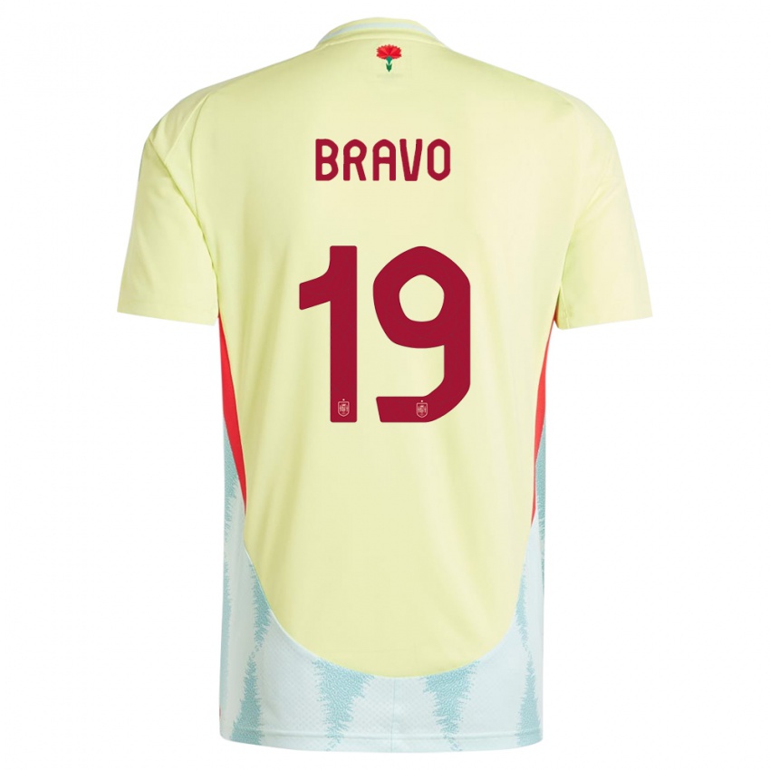 Kvinder Spanien Iker Bravo #19 Gul Udebane Spillertrøjer 24-26 Trøje T-Shirt